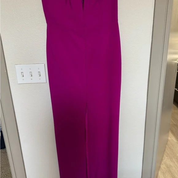 Aidan Mattox Fuchsia Strapless Gown - Picture 4 of 4